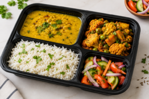 Dal, Rice, Sabji & Fresh Salad – Homemade North Indian Lunch