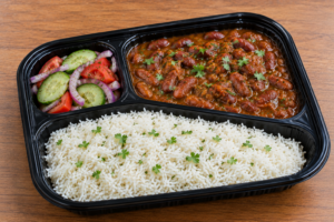 Rajma, Rice & Fresh Salad – Homemade North Indian Lunch